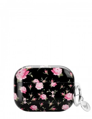 Wildflower Airpods Pro Case Airpods Pro Gen 22 Black and Pink Floral USA | GDOC-84213