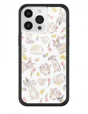 Wildflower Bunnies In Bonnets Iphone 14 Pro Max Cases Khaki USA | NFAB-24697