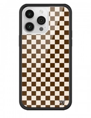 Wildflower Checkers Iphone 13 Cases Brown USA | UYWF-47092