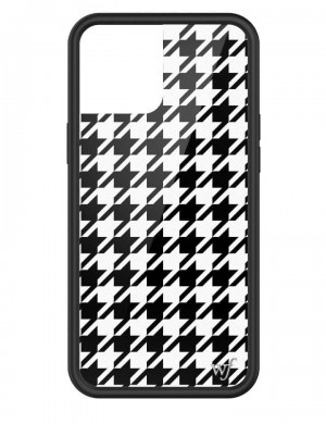 Wildflower Houndstooth Iphone 12 Pro Max Cases Black USA | LHXJ-37841