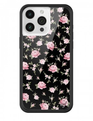 Wildflower Iphone 12 Pro Max Cases Black and Pink Floral USA | TFVB-05792