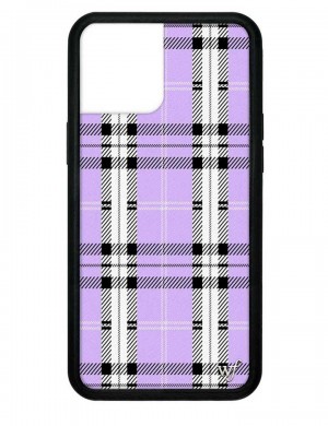 Wildflower Iphone 12 Pro Max Cases Lavender Plaid USA | GBDC-84702