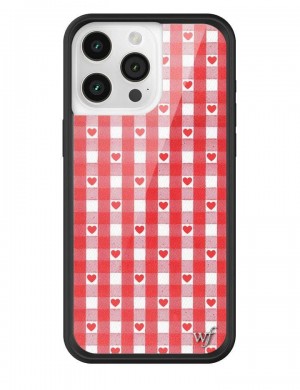 Wildflower Iphone 12 Pro Max Cases Red Gingham Hearts USA | ZCBA-96541