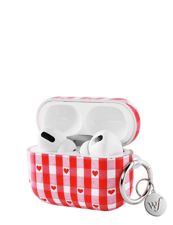 Wildflower Airpods Pro Case Red Gingham Hearts  USA |  ZIXW-72139