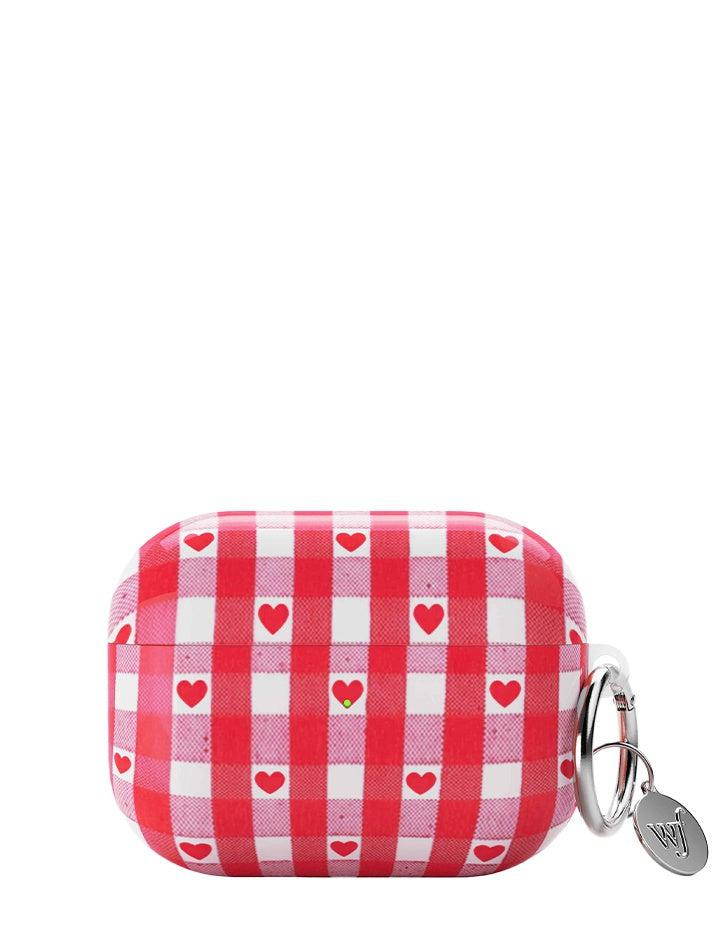 Wildflower Airpods Pro Case Red Gingham Hearts  USA |  ZIXW-72139