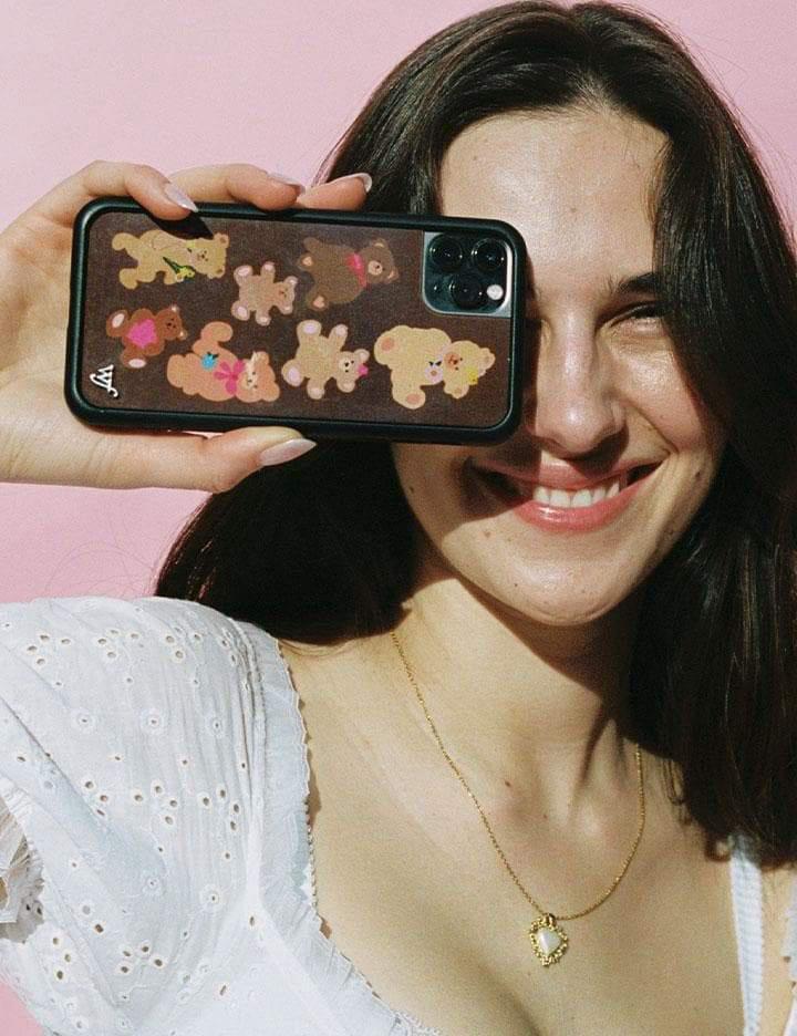 Wildflower Bear-Y Cute Iphone 12 Pro Max Cases Brown  USA |  JMYX-80395