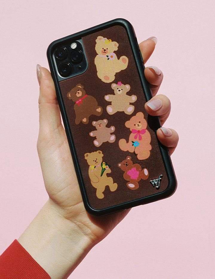 Wildflower Bear-Y Cute Iphone 12 Pro Max Cases Brown  USA |  JMYX-80395