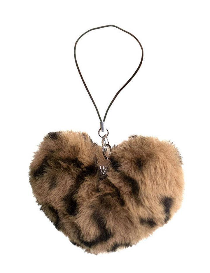 Wildflower Charms Fuzzy Leopard Heart w/ WF  USA |  VKMG-37162