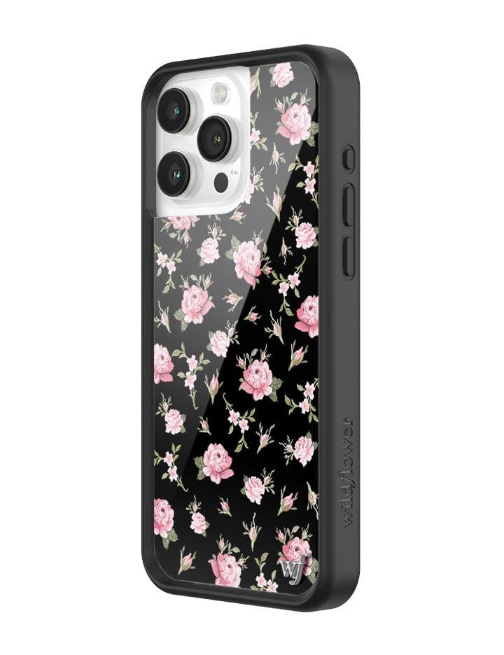 Wildflower Iphone 12 Pro Max Cases Black and Pink Floral  USA |  TFVB-05792