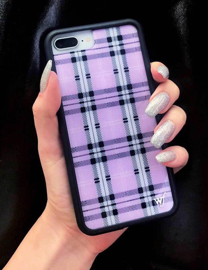 Wildflower Iphone 12 Pro Max Cases Lavender Plaid  USA |  GBDC-84702