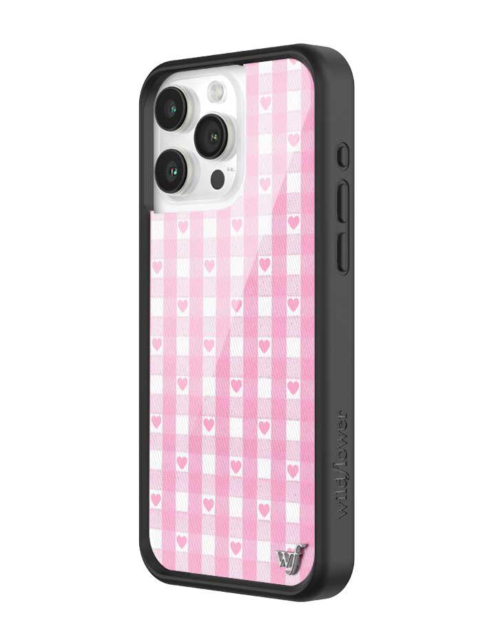 Wildflower Iphone 14 Plus Cases Pink Gingham Hearts  USA |  GWTI-60213