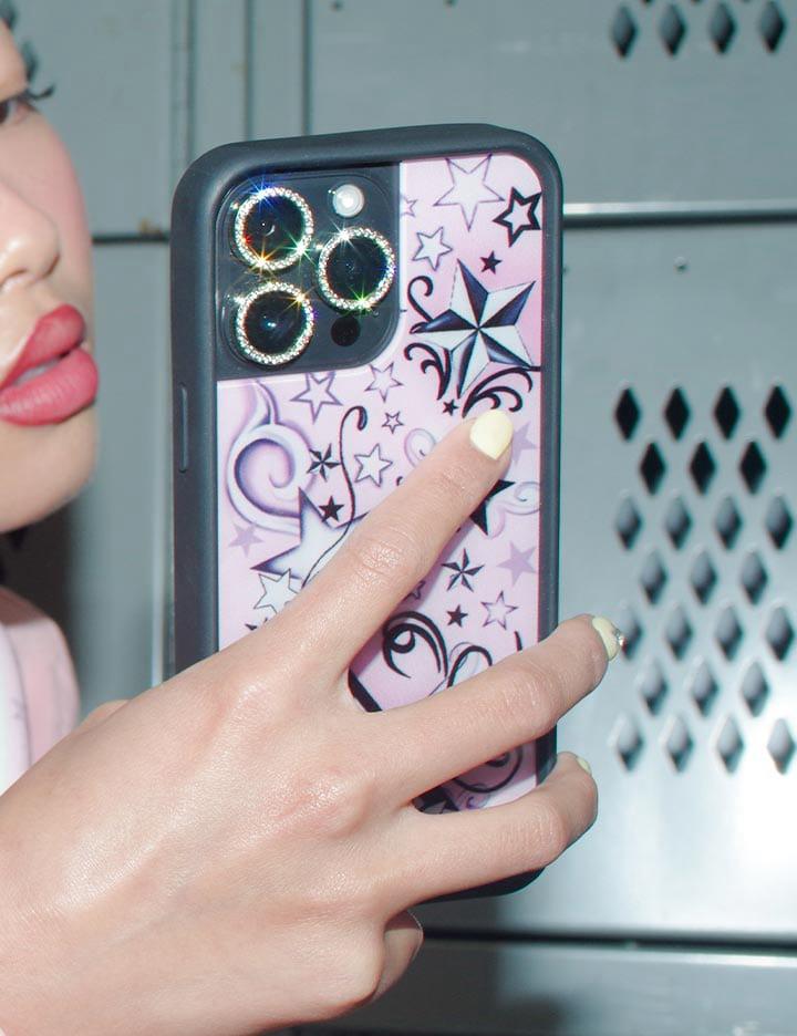 Wildflower Star Tattoo Iphone 15 Plus Cases Pink  USA |  WLUK-14853